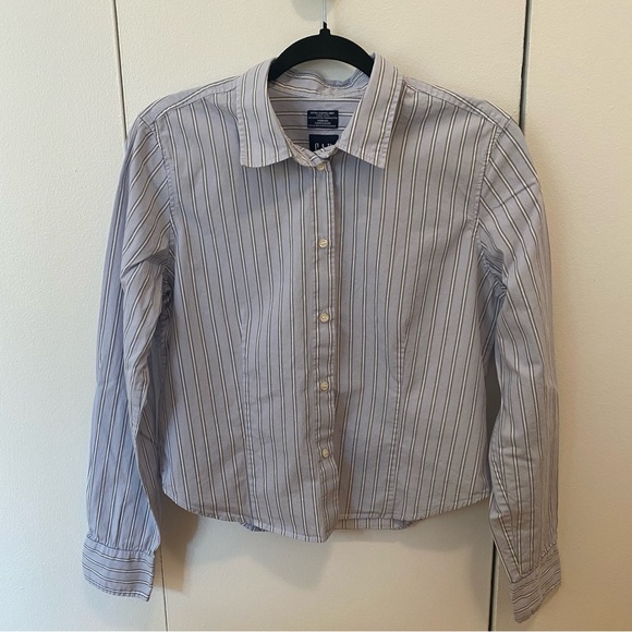 GAP Tops - GAP Blue and White Striped Button Down Shirt